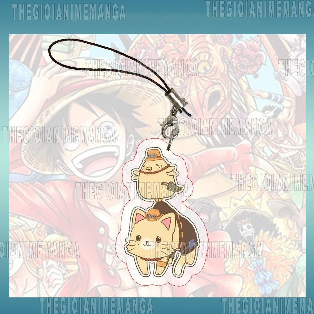 Móc dây treo điện thoại ONE PIECE ver PET anime chibi popsocket griptok mica acrylic treo chìa khóa