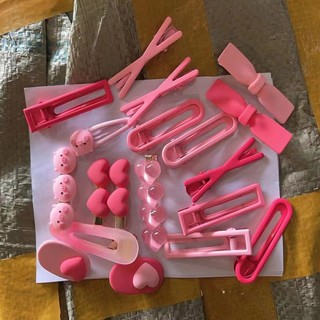 Set 19 món kẹp tóc lợn hồng cho bé gái