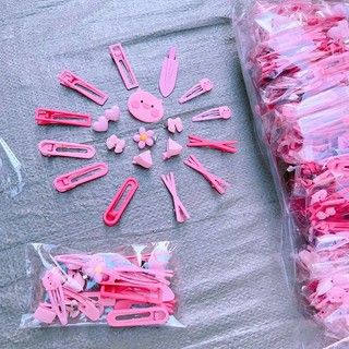 Set 19 món kẹp tóc lợn hồng cho bé gái