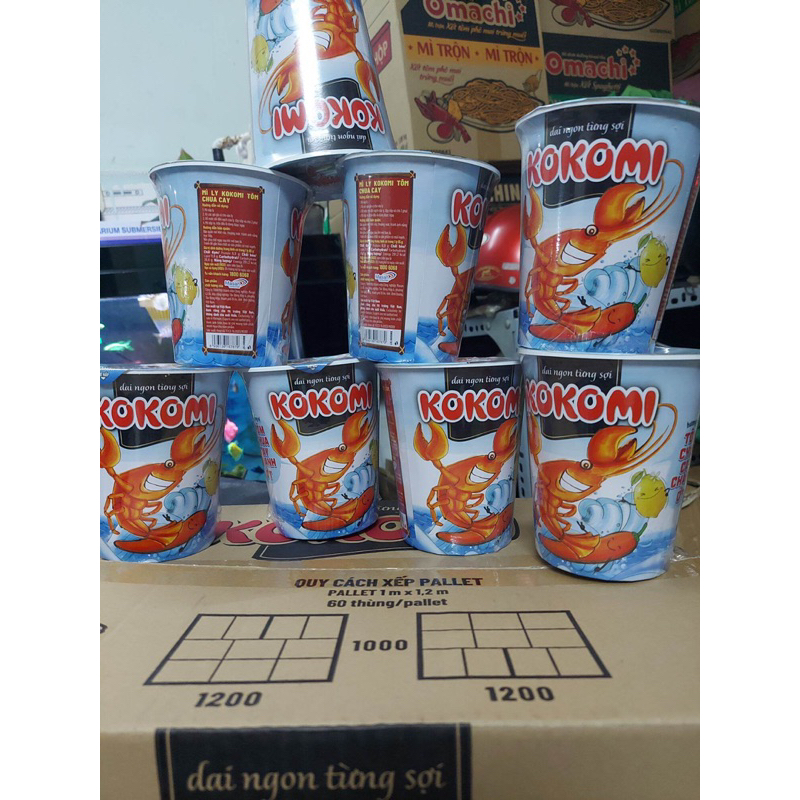 Thùng 24 ly mì Kokomi tôm chua cay chanh ớt 65g