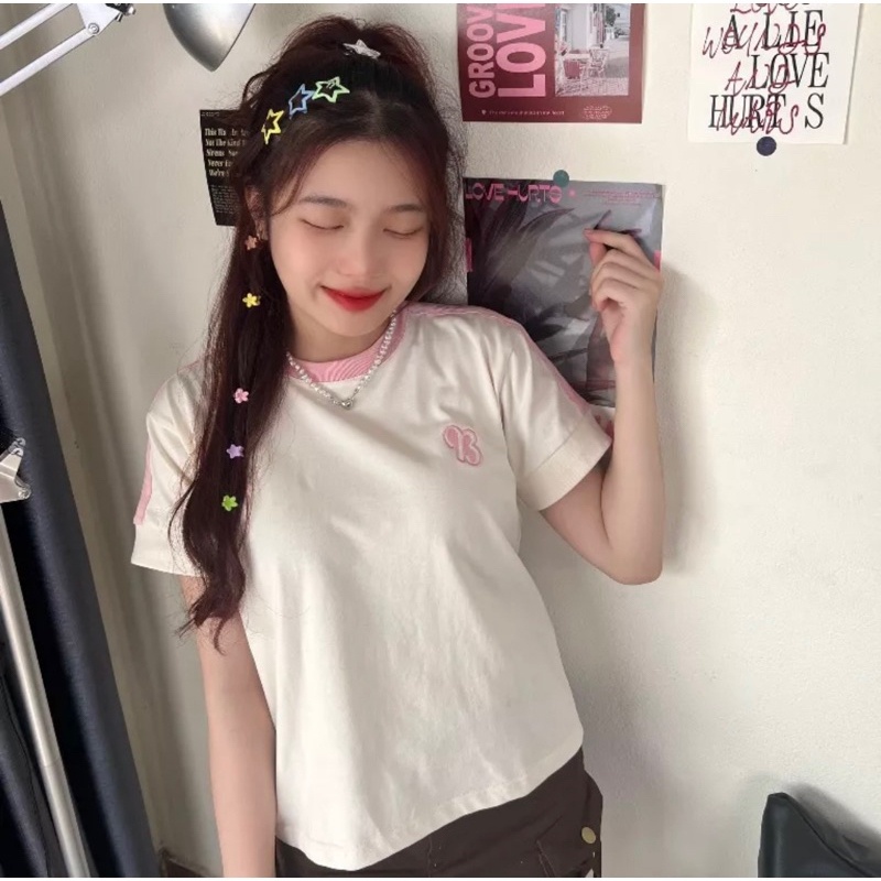 Áo thun Baby Tee Chữ B form fit tôn dáng, áo thun phong cách thể thao chất cotton khô - mã SA170 HMStyle