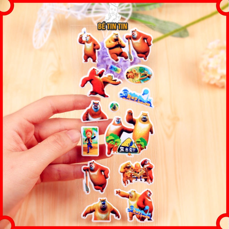 Combo 5 tấm Sticker 3D nổi trang trí sổ sách, bình nước, điện thoại chống thấm nước 20gr