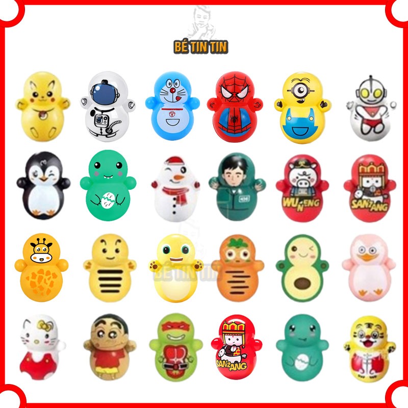 Lật đật mini Phi Hành Gia Và Doremon Hello Kitty Ninja Squid Game đồ chơi lật đật cho bé
