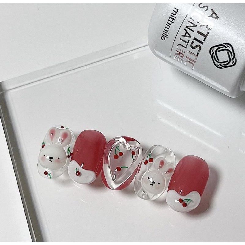 Nailbox gel nổi tone hàn - Nailbox tự làm from móng cứng cáp