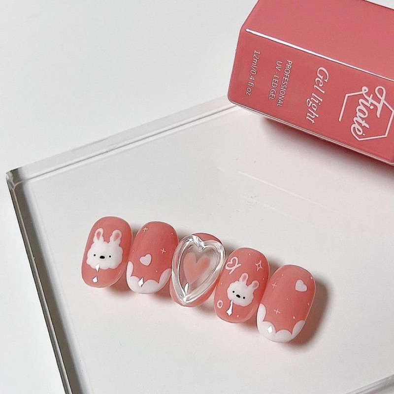Nailbox gel nổi tone hàn - Nailbox tự làm from móng cứng cáp
