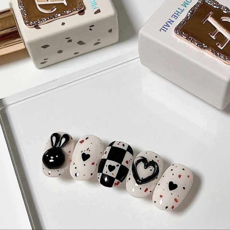 Nailbox gel nổi tone hàn - Nailbox tự làm from móng cứng cáp