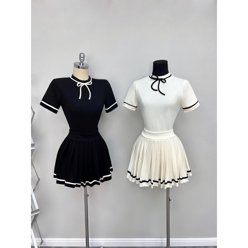 👚 SET ÁO VIỀN NƠ + VÁY XOÈ