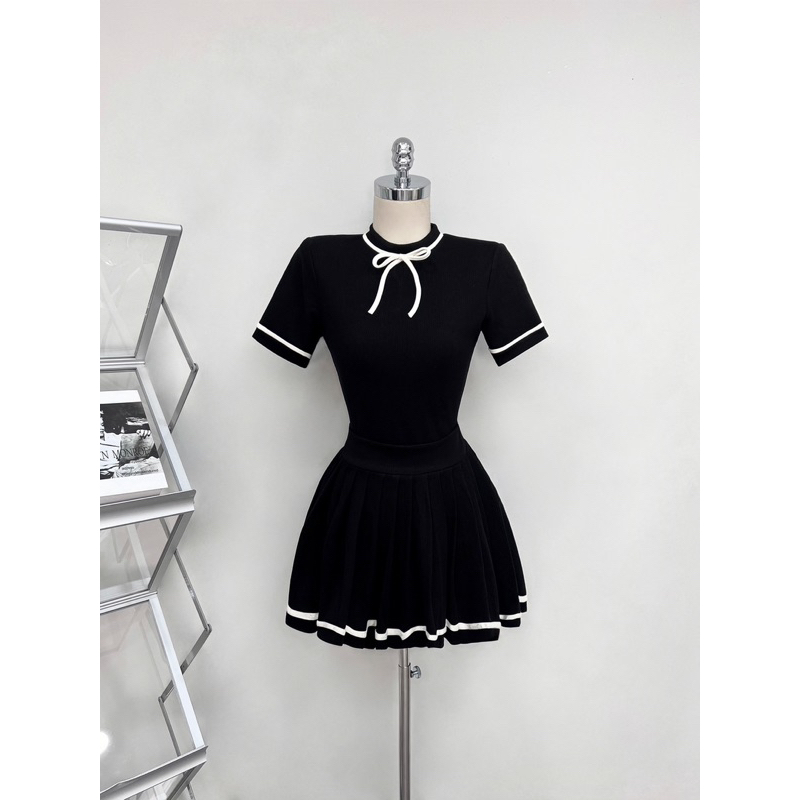 👚 SET ÁO VIỀN NƠ + VÁY XOÈ