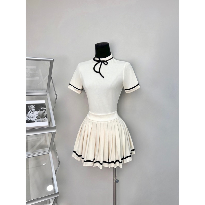 👚 SET ÁO VIỀN NƠ + VÁY XOÈ