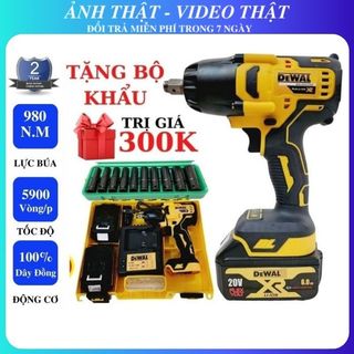 Máy siết bulong ô tô Dewat 980N.m - Siết bulong không chổi than - Máy bắn Bulong cao cấp bảo hành 24 tháng