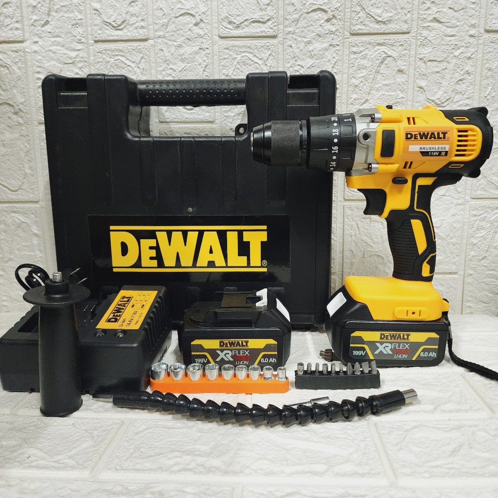 Máy Khoan Pin DEWAT 199V ĐỘNG CƠ 775 - Khoan Pin 3 chức năng - 2 pin khủng 10 cell - Bảo hành 24 tháng