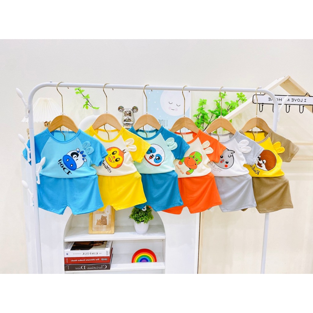 Bộ minkymom cộc tay cho bé trai bé gái, bộ quần áo trẻ em mặc nhà, đi chơi mùa hè cực thoáng mát phù hợp 6-18kg