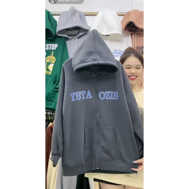 Áo Khoác Nỉ Mũ Dày 2 Lớp Mùa Đông Unisex