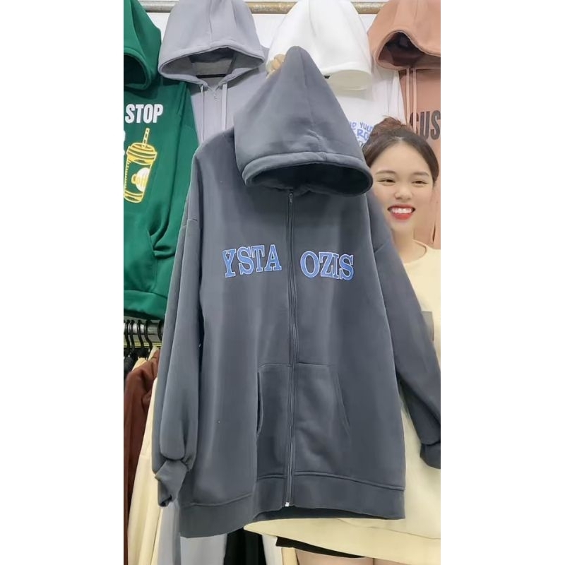 Áo Khoác Nỉ Mũ Dày 2 Lớp Mùa Đông Unisex