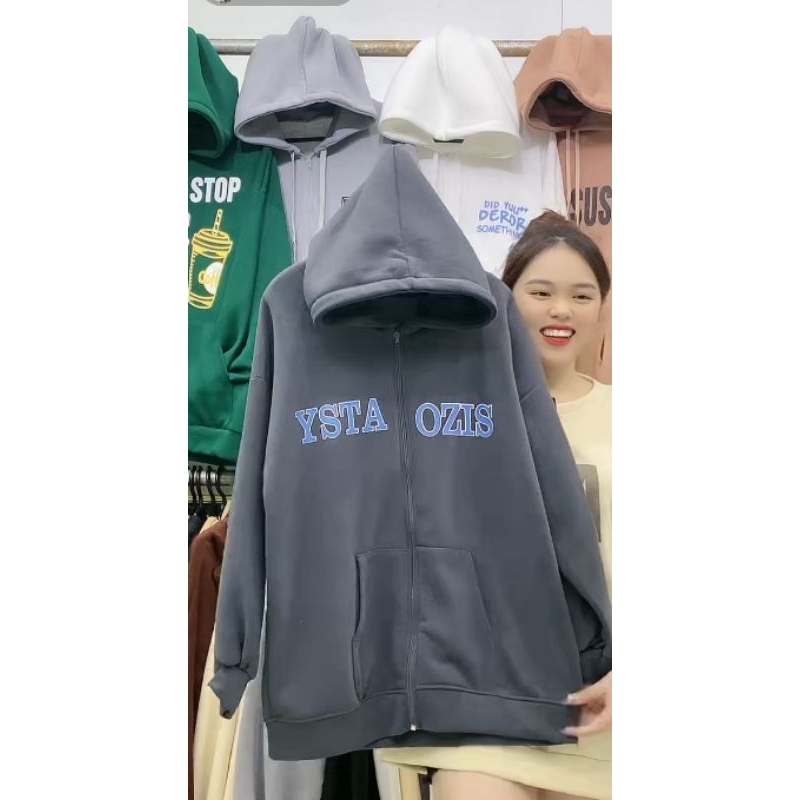 Áo Khoác Nỉ Mũ Dày 2 Lớp Mùa Đông Unisex