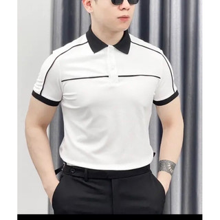Áo Thun polo nam ngắn tay viền kẻ chất liệu poly rệt kim mền thoáng mát
