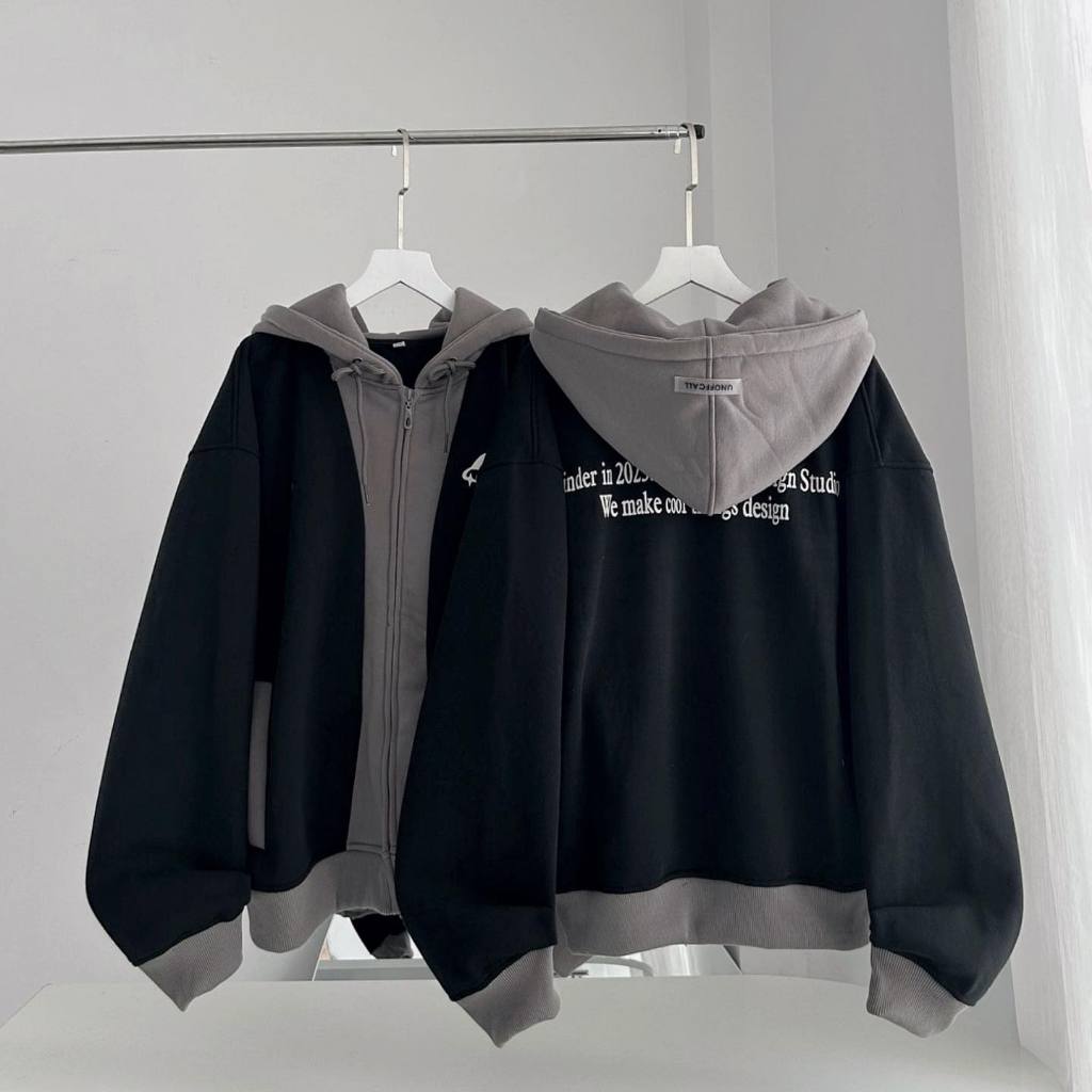 Áo khoác zip Panacea.Studio khóa kéo mượt vải tàu 2 lớp,áo hoodie zip nữ