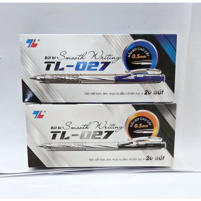 Hộp 20 Bút Bi Thiên Long TL-027, Bút Bi Nét Nhỏ