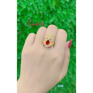 Nhẫn c óc mạ vàng đính đá tài lộc may mắn quỳnh68