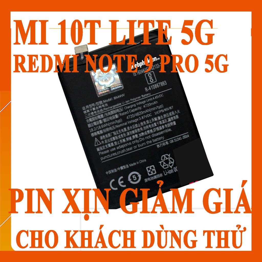 Pin Scud cho Xiaomi Mi 10T Lite 5G/Redmi Note 9 Pro 5G mã BM4W - 4820mAh