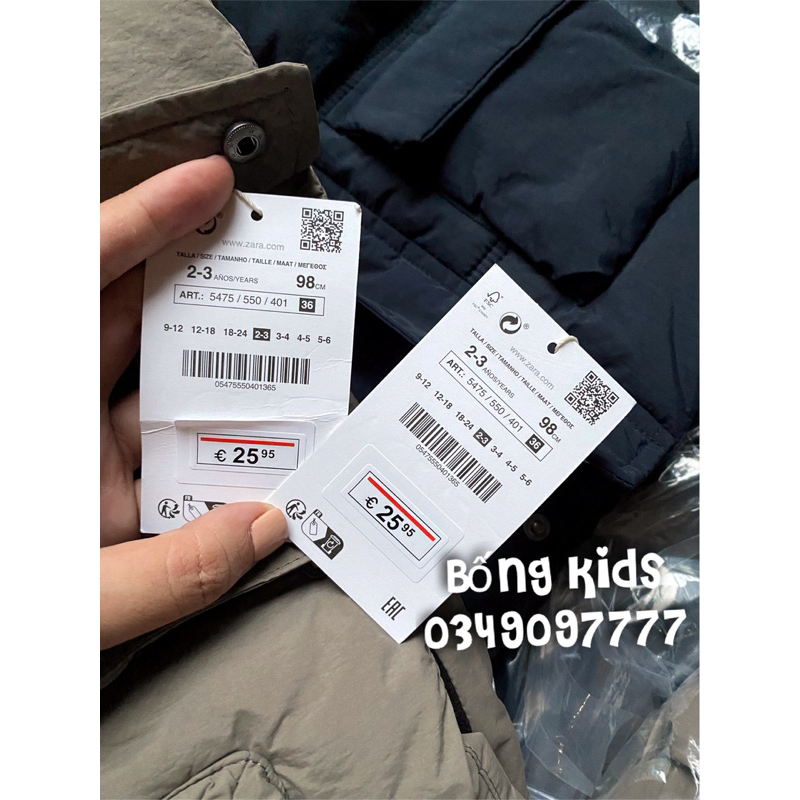 Áo Gile Phao Bé Trai Túi Nắp ZR