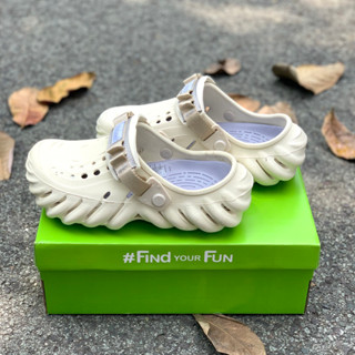 Dép Cross Pollex Echo Clog nam nữ unisex trắng kem, Dép Sục Crocs ECHO CLOG HÀNG CAO CẤP, kháng khuẩn chống bị hôi chân