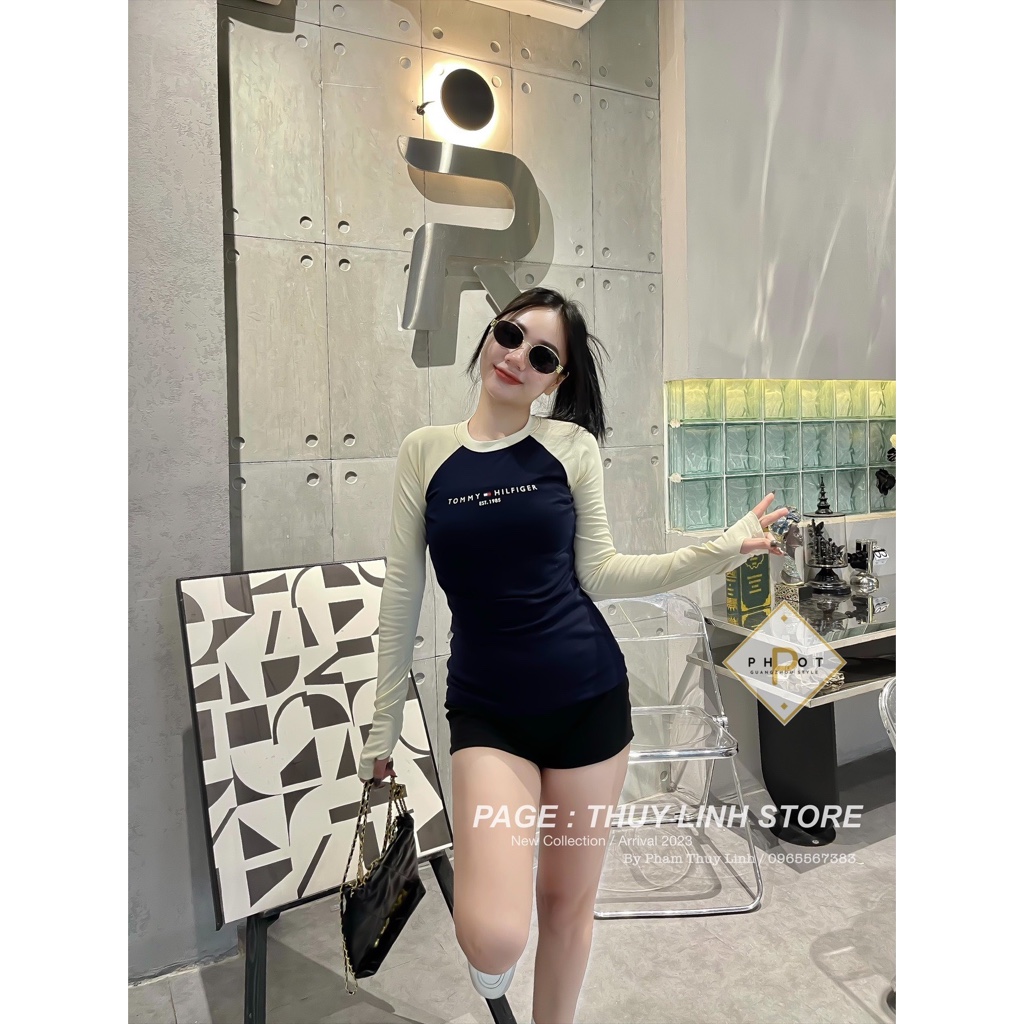 Áo thun Tommy dài tay dáng ôm hot hit