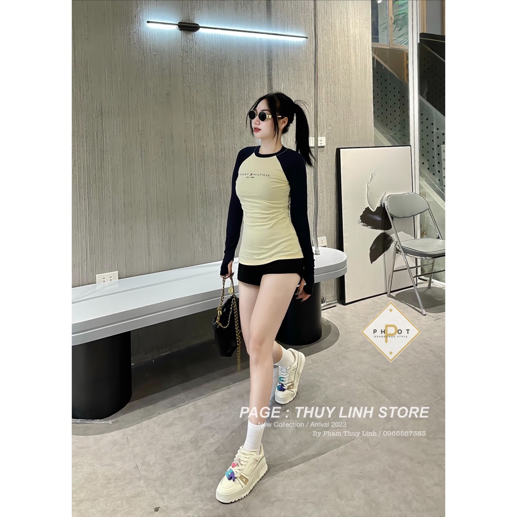 Áo thun Tommy dài tay dáng ôm hot hit