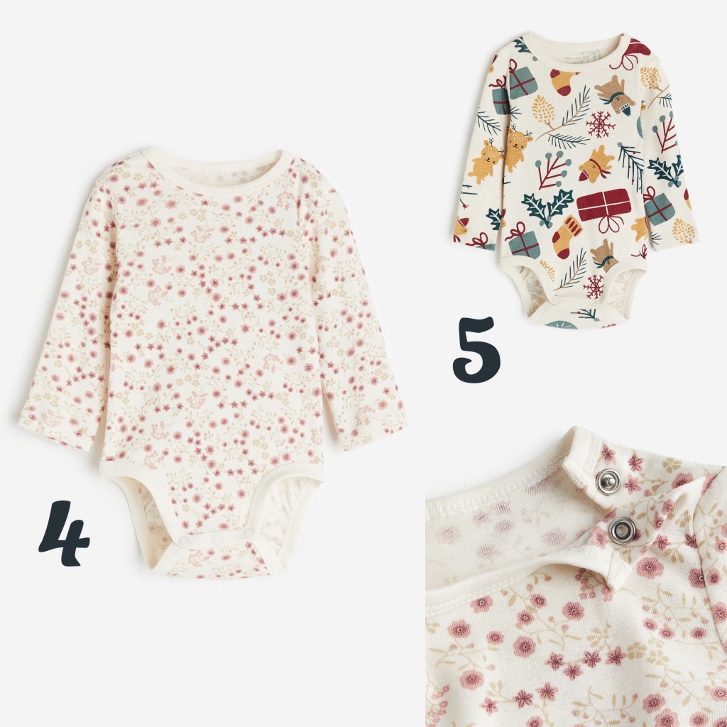 Bodysuits dài tay, 100% cotton mềm mại, hàng  UK US JP săn SALE