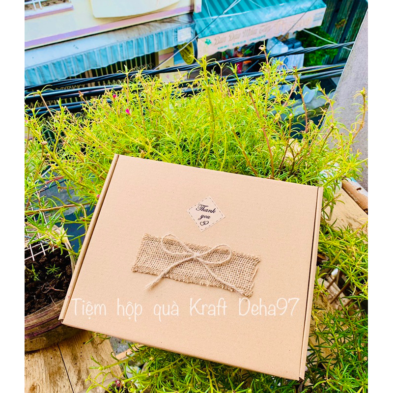 Hộp quà tặng có nắp Kraft handmade