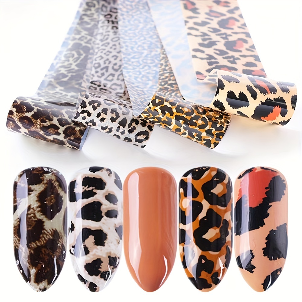 Set 4 tấm foil dán móng họa tiết da báo dán trang trí móng tay nail-ĐỒ NAIL VIỆT
