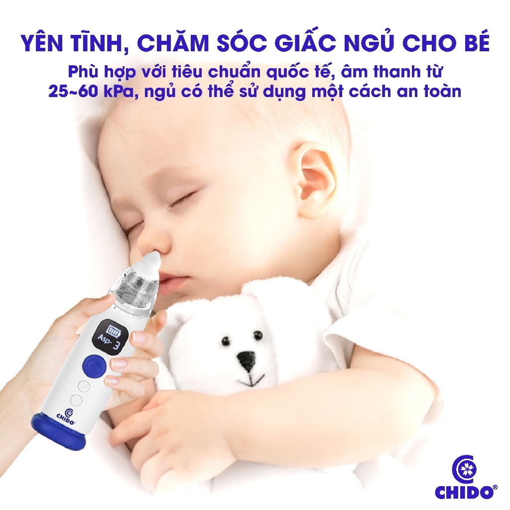Máy Hút Mũi Cho Bé Sơ Sinh Và Trẻ Nhỏ Chido New 2023 - Bảo Hành 24Tháng, 3 Cấp Độ Hút, Phát Nhạc, Công Nghệ Nhật Bản