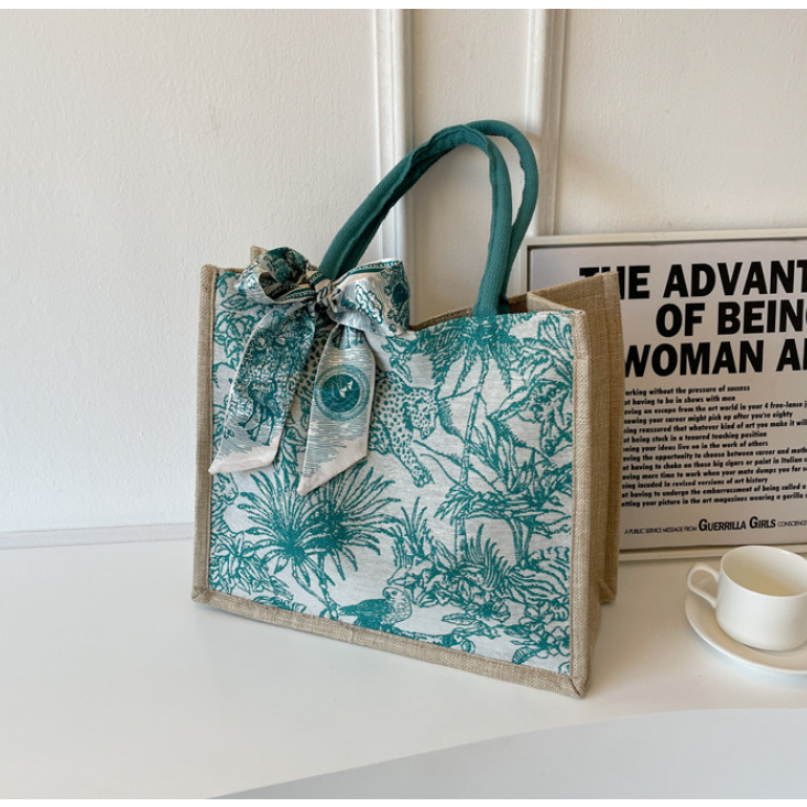 Túi cói, túi tote, vải canva có quai xách cỡ lớn, dạo phố, du lịch, đa năng tiện dụng