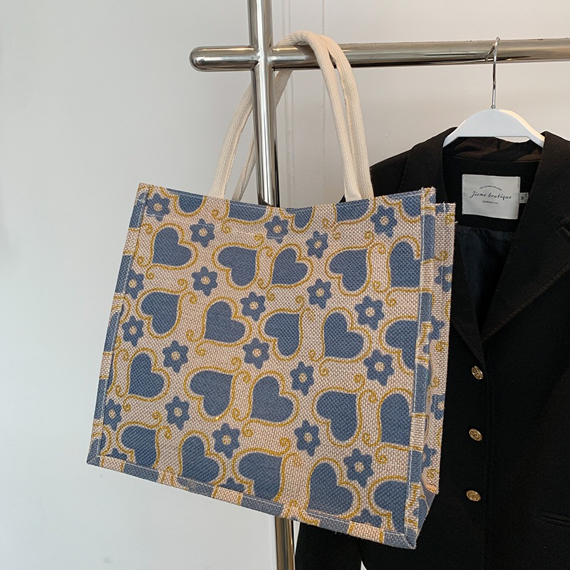 Túi cói có quai xách,vải canva cỡ lớn, túi tote dạo phố, đi biển, chụp lookbook thời trang