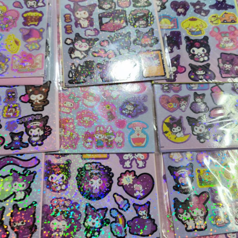 Bìa 20 bộ sticker bà tiên thỏ tím có ánh kim lấp lánh