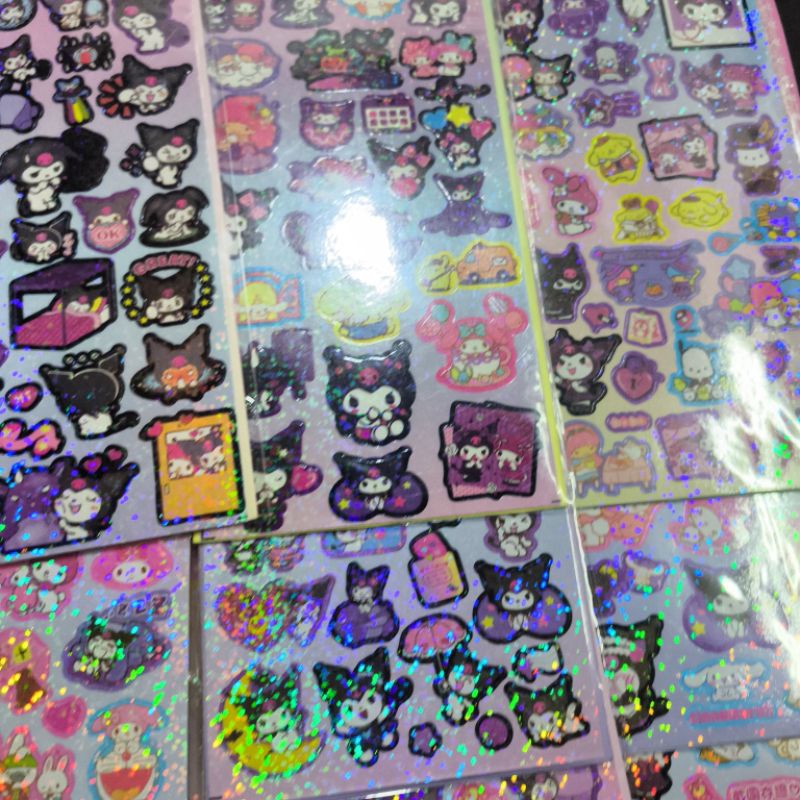 Bìa 20 bộ sticker bà tiên thỏ tím có ánh kim lấp lánh