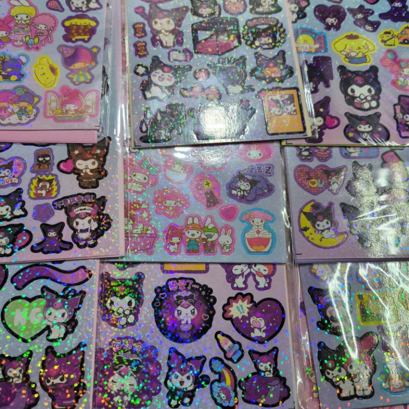 Bìa 20 bộ sticker bà tiên thỏ tím có ánh kim lấp lánh