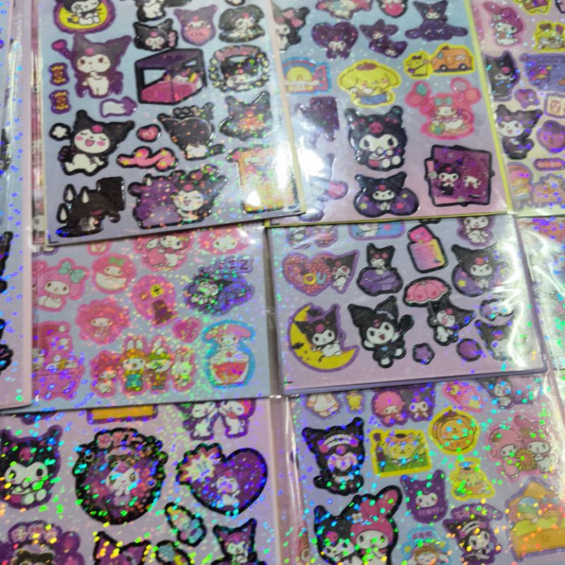 Bìa 20 bộ sticker bà tiên thỏ tím có ánh kim lấp lánh
