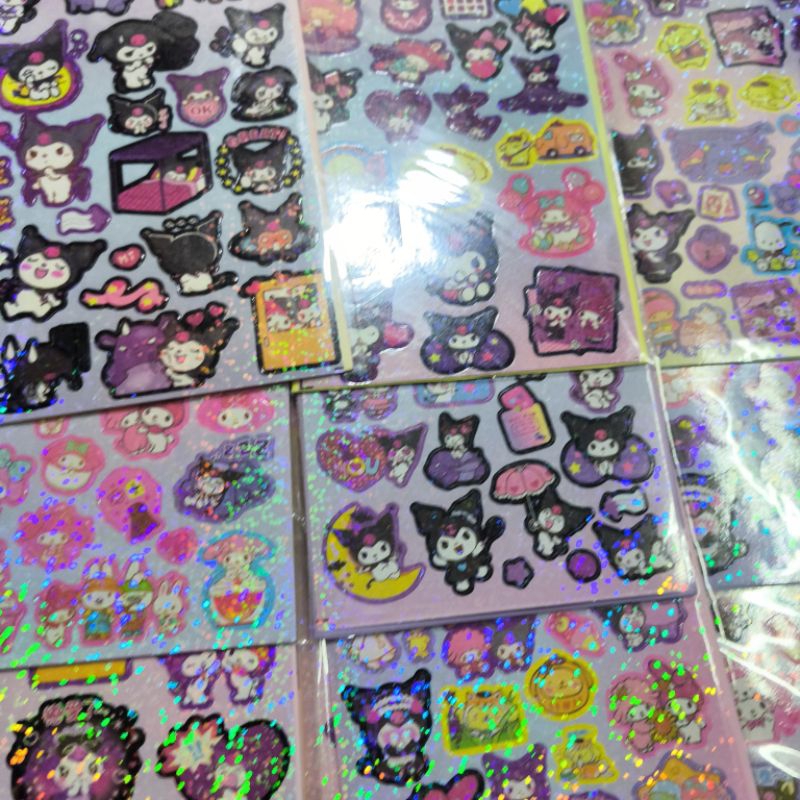 Bìa 20 bộ sticker bà tiên thỏ tím có ánh kim lấp lánh