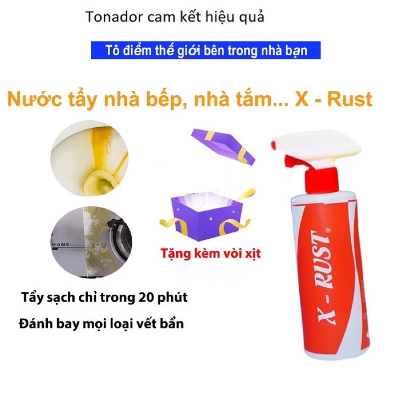 Dung dịch tẩy rửa X-rust đánh bay mọi vết bẩn, dung dịch tẩy rửa đa năng nhà bếp Công nghệ Nhật Bản