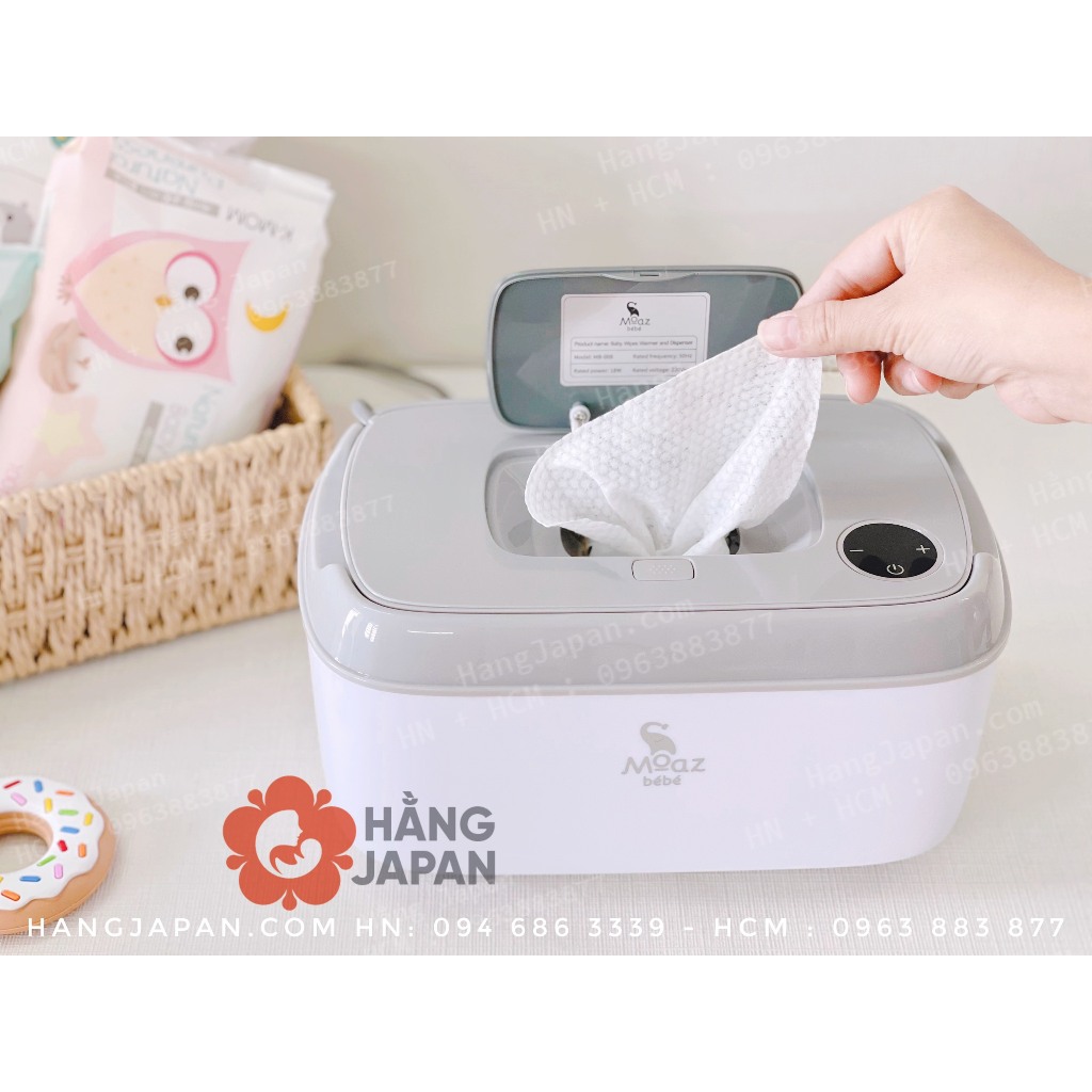 Máy làm ấm khăn ướt MoazBebe MB008 nhanh chóng trong 4-5 phút - Bảo hành chính hãng 12 tháng