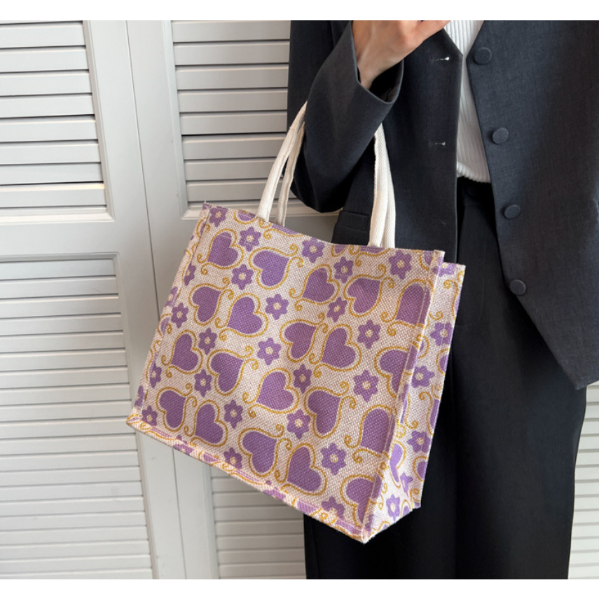 Túi cói có quai xách,vải canva cỡ lớn, túi tote dạo phố, đi biển, chụp lookbook thời trang