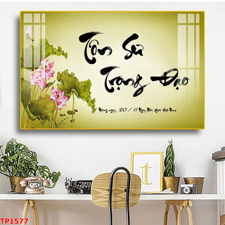  Tranh Treo Tường 20 11 Tri Ân Thầy Cô Chữ Thư Pháp 01 - Tranh Laminate Tráng Gương 