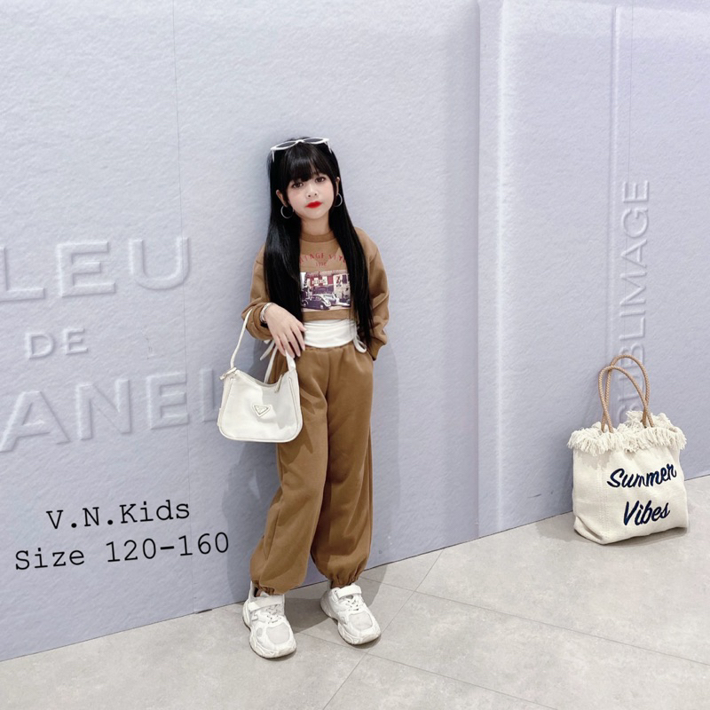 Bộ nỉ 3 chi tiết cho Bé đón Thu Đông size đại 19kg-45kg