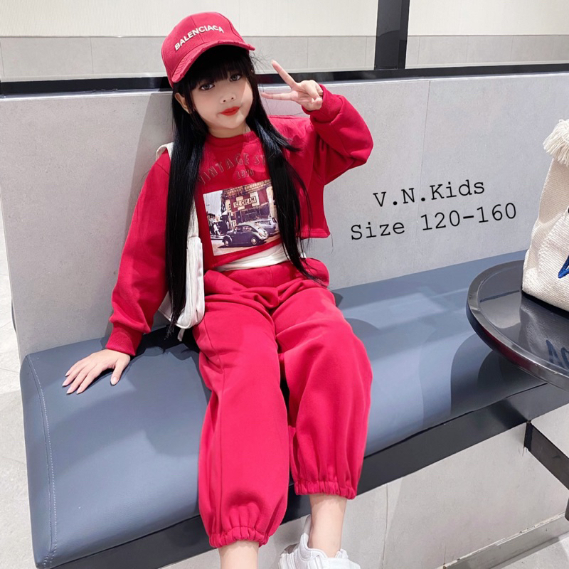 Bộ nỉ 3 chi tiết cho Bé đón Thu Đông size đại 19kg-45kg