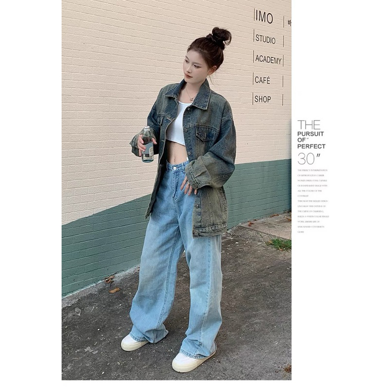 Áo khoác jean  Denim Ba.len Phong Cách unisex nam nữ thời trang QC XỊn