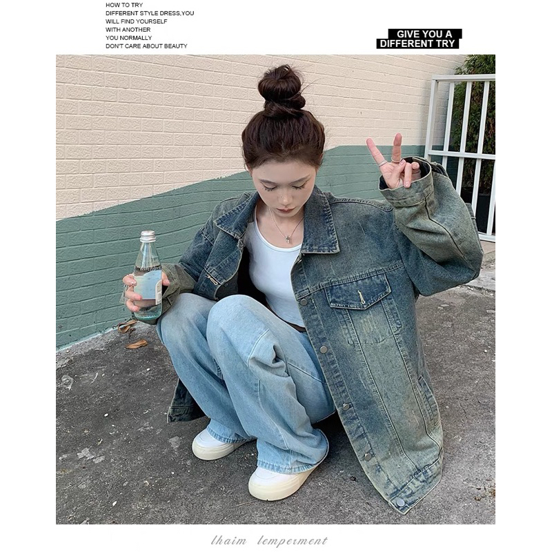 Áo khoác jean  Denim Ba.len Phong Cách unisex nam nữ thời trang QC XỊn