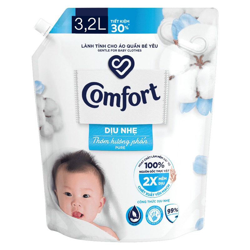 NƯỚC XẢ VẢI COMFORT CHO DA NHẠY CẢM TÚI 3,2L