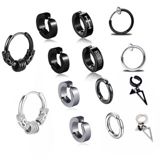 Khuyên tai nam tròn thép Titan không Gỉ, Bông Tai Nam Nữ Karin Accessories cực chất nhiều lựa chọn