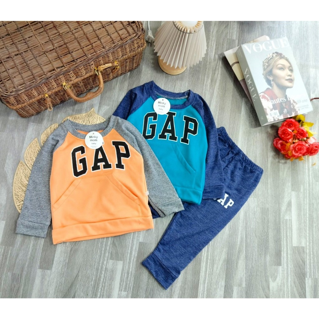 Bộ dài tay cho bé trai, vải da cá dày dặn